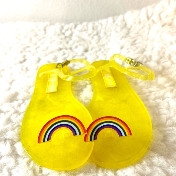Katy Perry Collections Shoes - Katy Perry The Geli Yellow Rainbow Pool Beach Jelly Sandals Women Size 10-11
